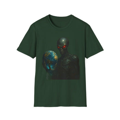 Alien - Inspired Unisex Softstyle T-Shirt, Graphic Tee, Sci - Fi Apparel, Cosmic Gift, Unisex Fashion, Space Lover's Shirt - IconVexa