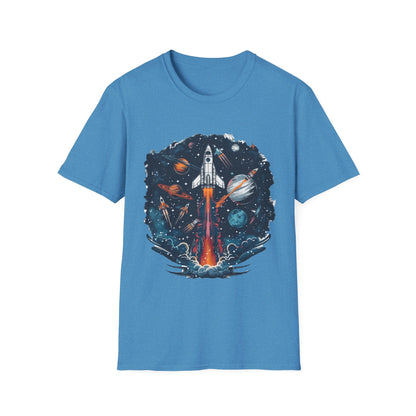 Cosmic Adventure T-Shirt - Unisex Rocket Space Tee, Astronaut Gift, Science Lover Shirt, Outer Space Apparel, Gift for Stargazers - IconVexa