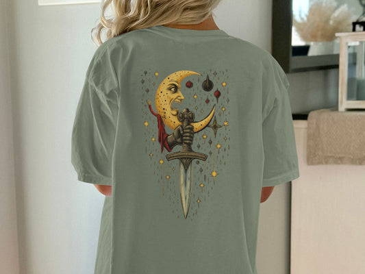 Enchanting Moon and Sword Graphic T-shirt product