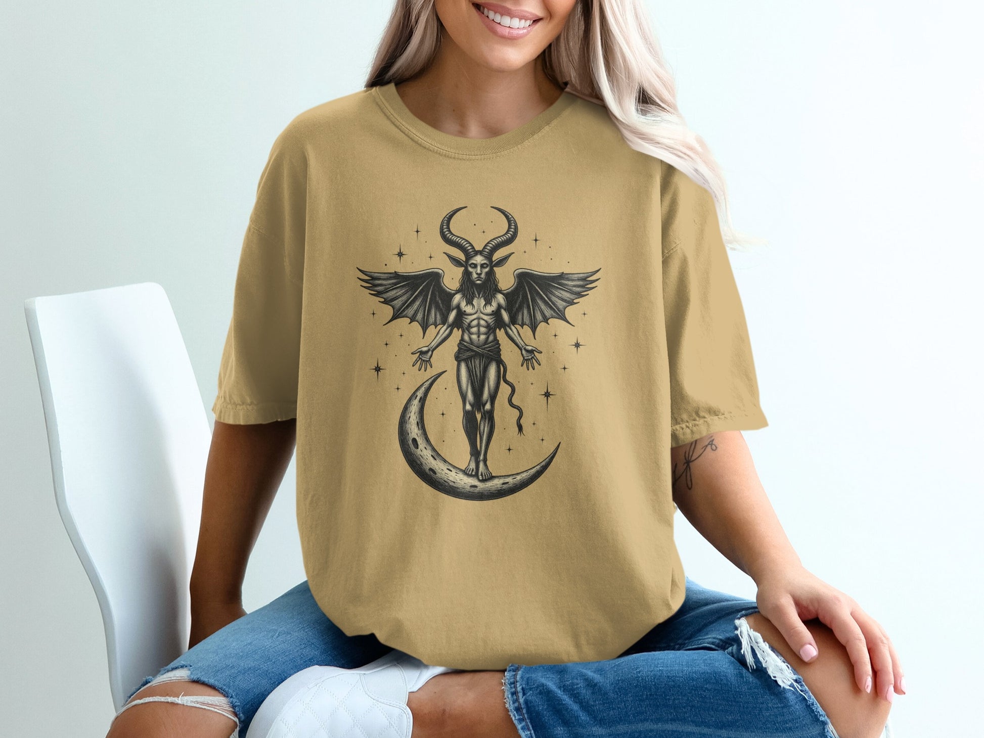Mythical Creature on Moon Graphic Tee Shirt product