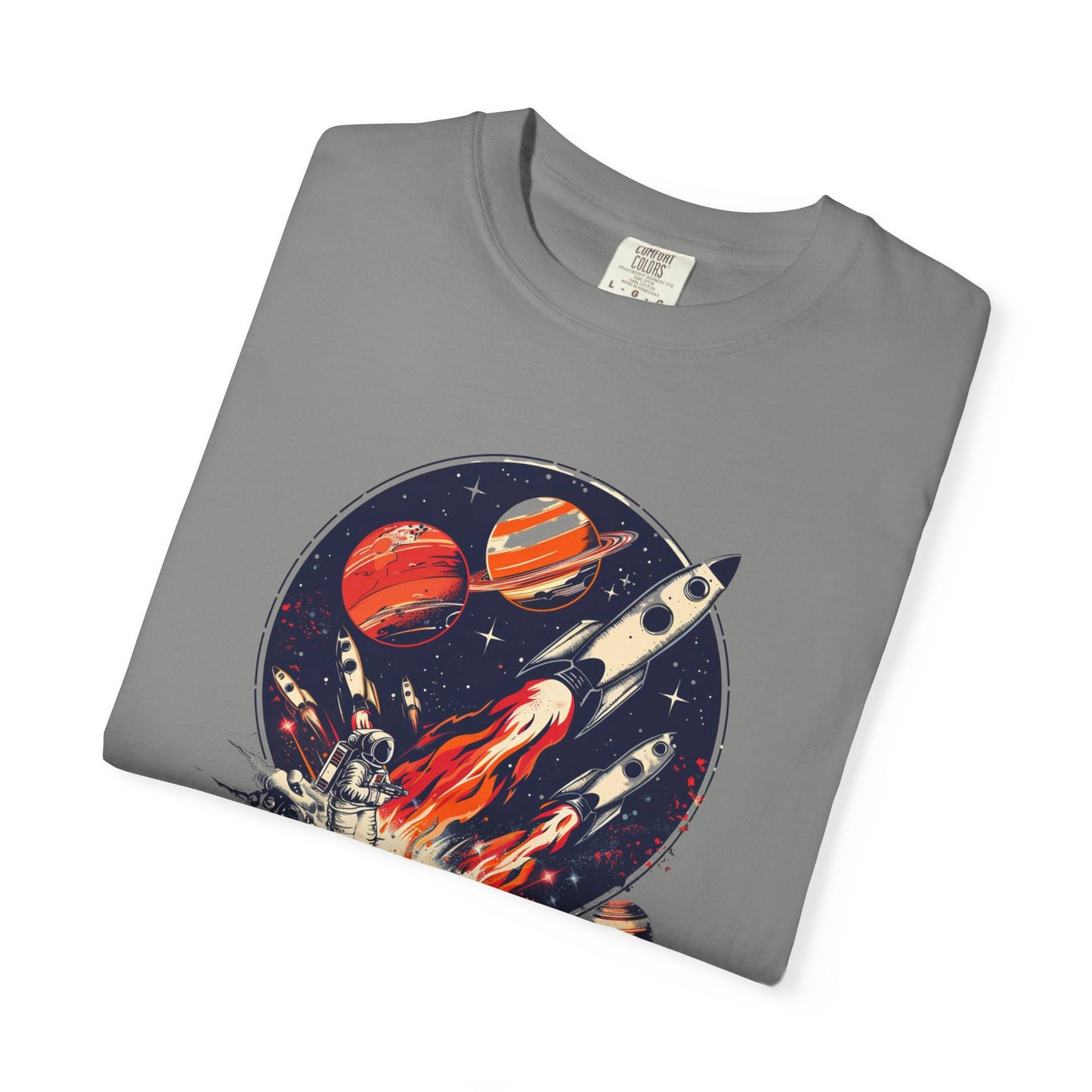 Rocket Launch T-Shirt | Retro Sci-Fi Graphic Tee | Outer Space Shirt for Space Lovers