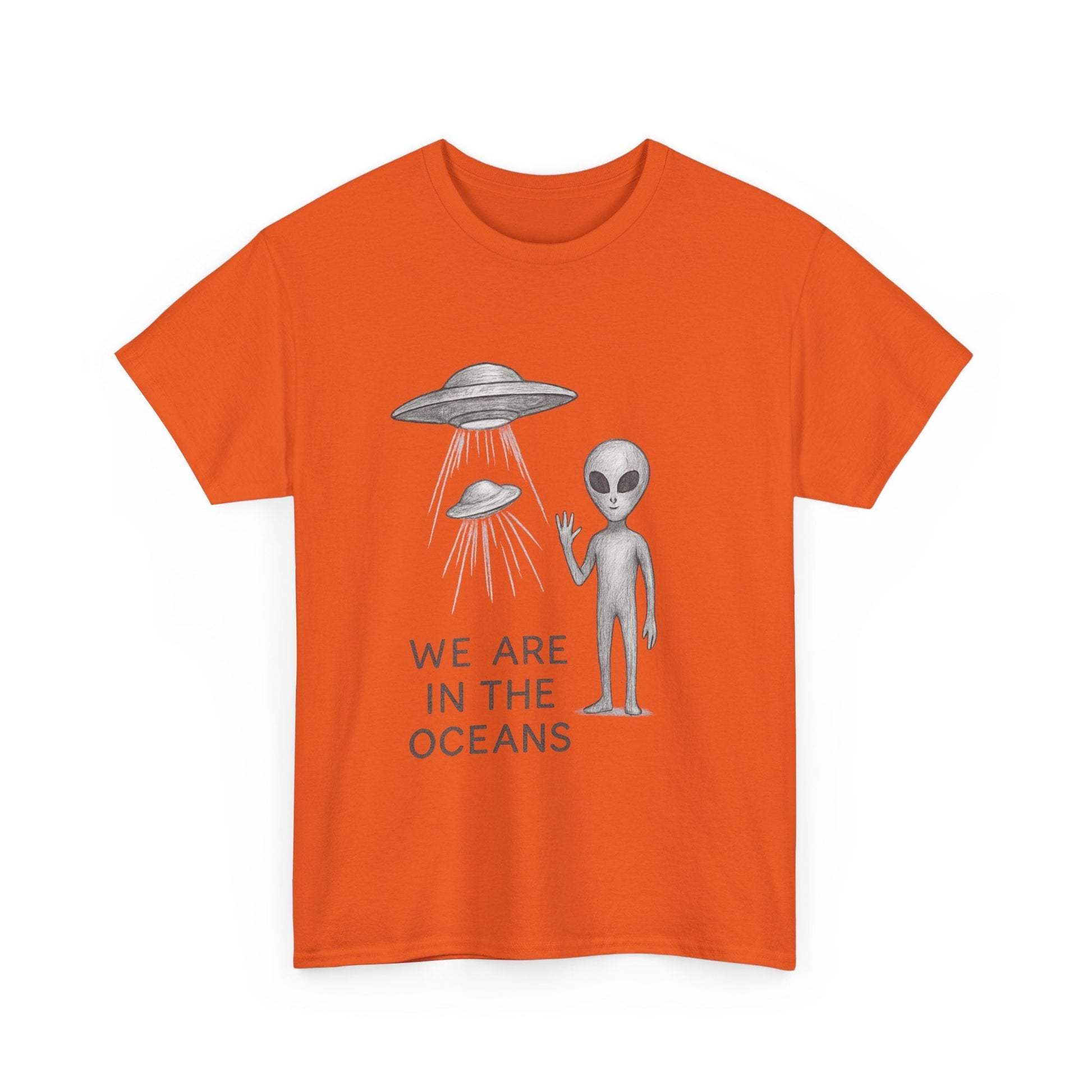 Unisex Alien Tee - Fun UFO Graphic Cotton T-Shirt, Gifts for Space Lovers, Comfortable Everyday Wear, Unique Sci - Fi Apparel - IconVexa