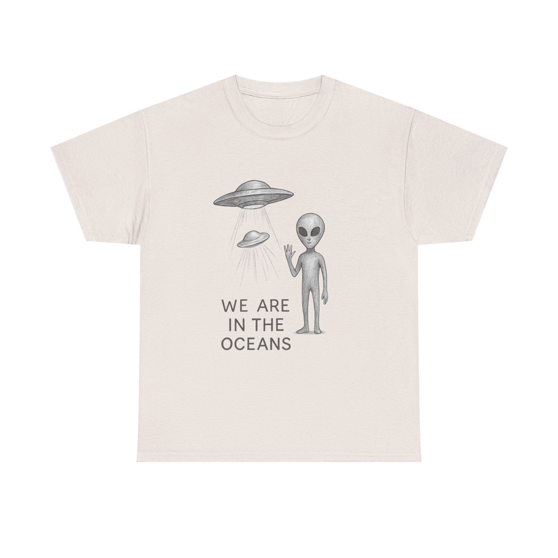 Unisex Alien Tee - Fun UFO Graphic Cotton T-Shirt, Gifts for Space Lovers, Comfortable Everyday Wear, Unique Sci - Fi Apparel - IconVexa