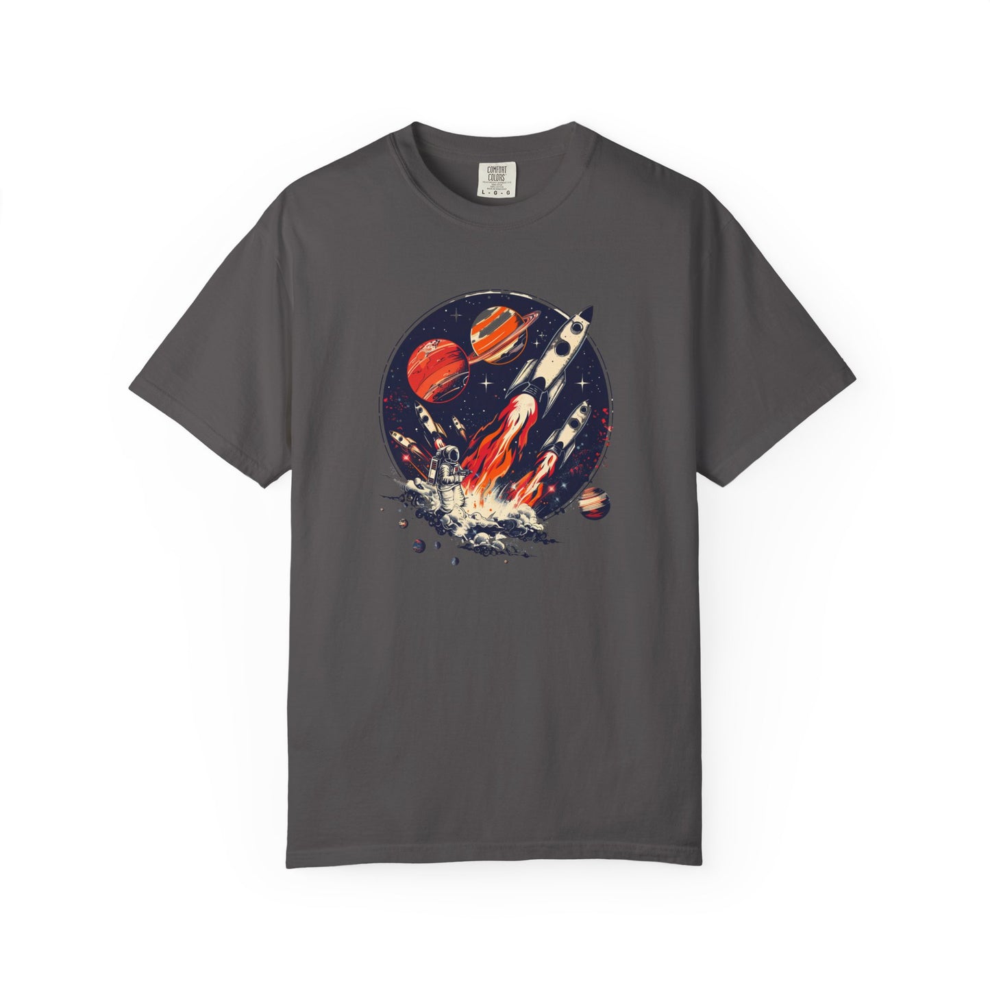 Rocket Launch T-Shirt | Retro Sci-Fi Graphic Tee | Outer Space Shirt for Space Lovers