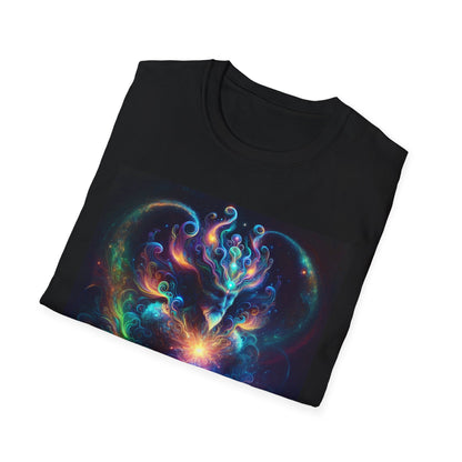 Galactic Mystic Unisex Softstyle T-Shirt, Cosmic Tee, Universe Art Shirt, Astrology Clothing, Space Vibe Apparel - IconVexa