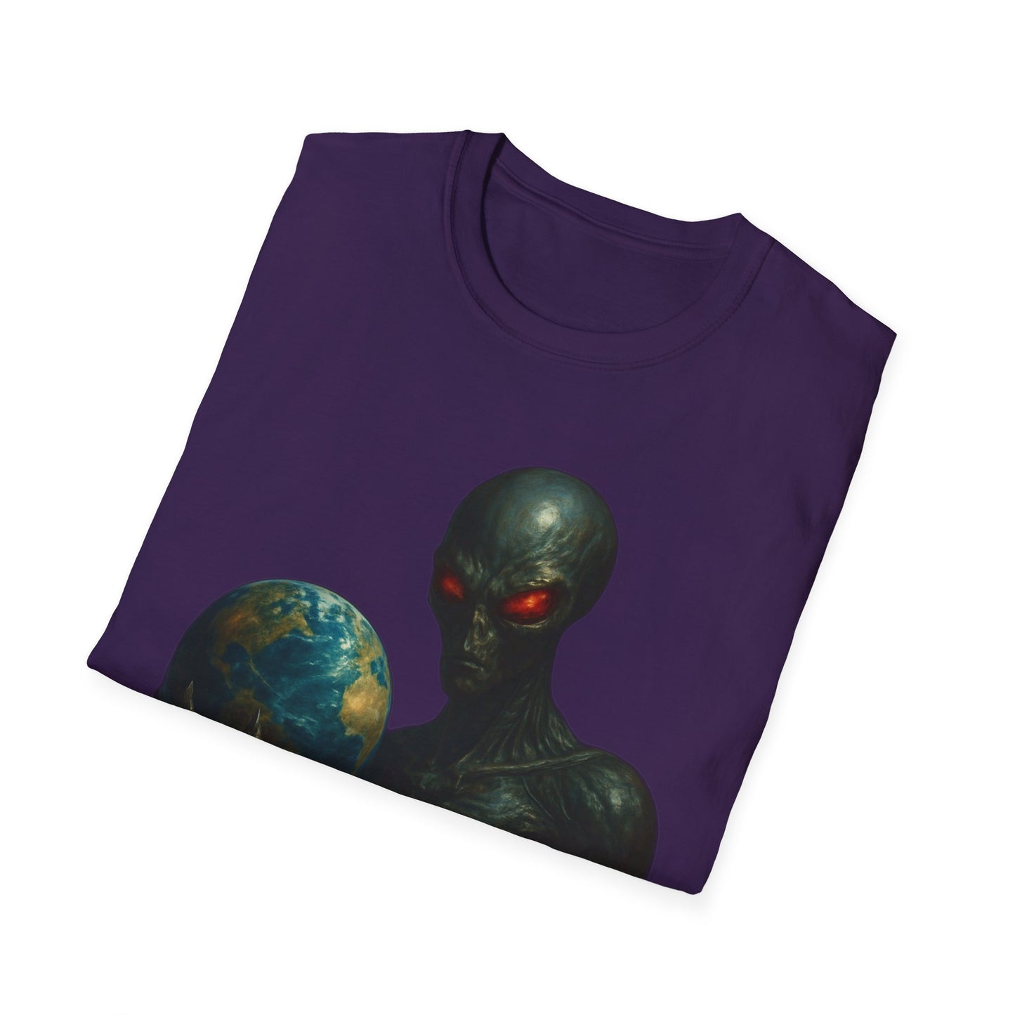 Alien-Inspired Unisex Softstyle T-Shirt, Graphic Tee, Sci-Fi Apparel, Cosmic Gift, Unisex Fashion, Space Lover's Shirt
