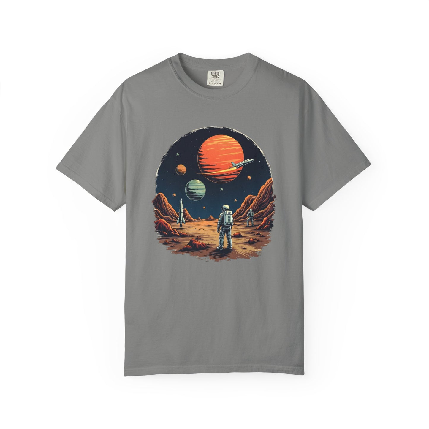 Astronaut T-Shirt | Outer Space Tee with Planets | Retro Sci-Fi Graphic for Space Lovers