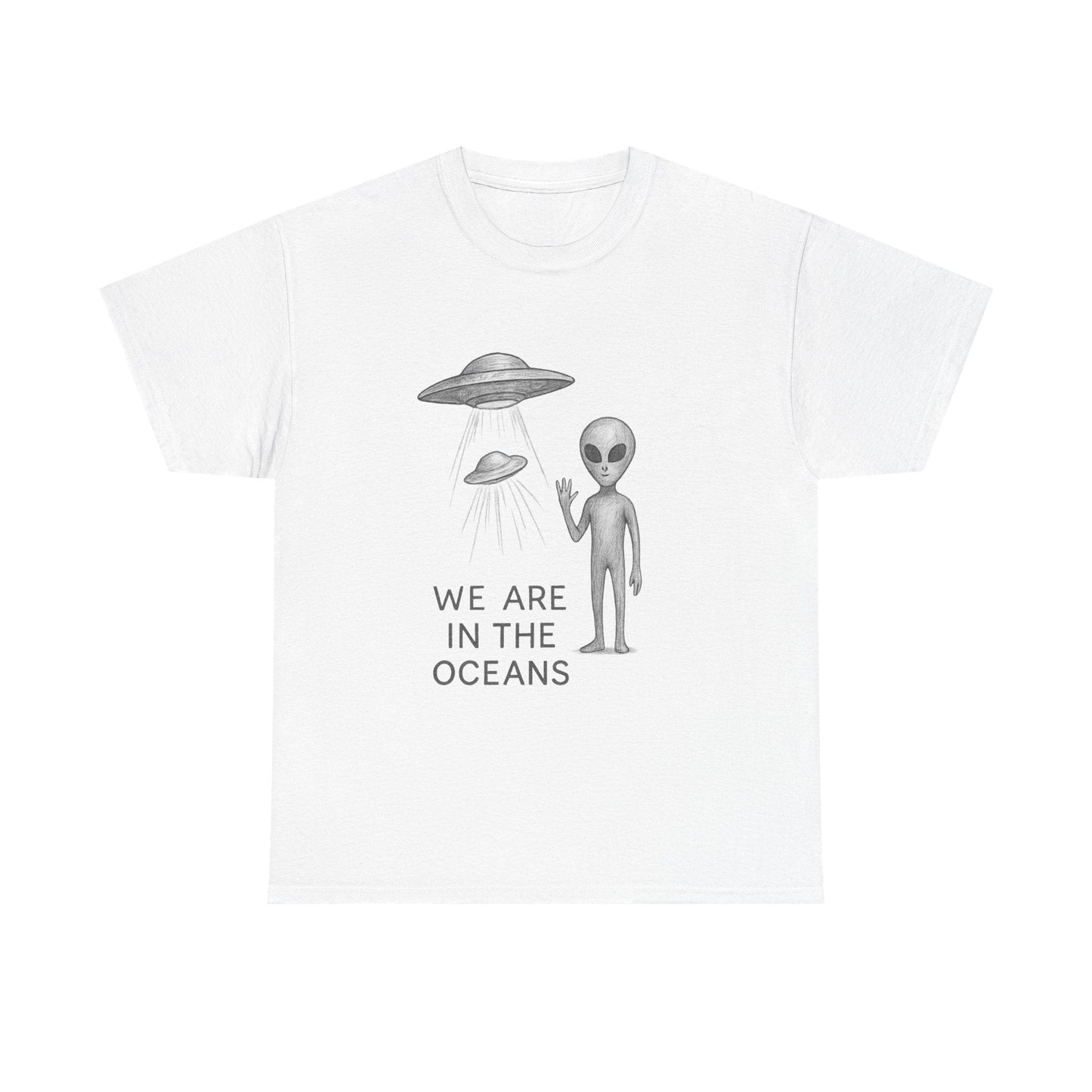 Unisex Alien Tee - Fun UFO Graphic Cotton T-Shirt, Gifts for Space Lovers, Comfortable Everyday Wear, Unique Sci - Fi Apparel - IconVexa