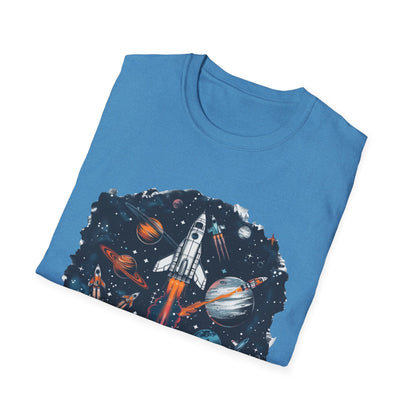Cosmic Adventure T-Shirt - Unisex Rocket Space Tee, Astronaut Gift, Science Lover Shirt, Outer Space Apparel, Gift for Stargazers - IconVexa