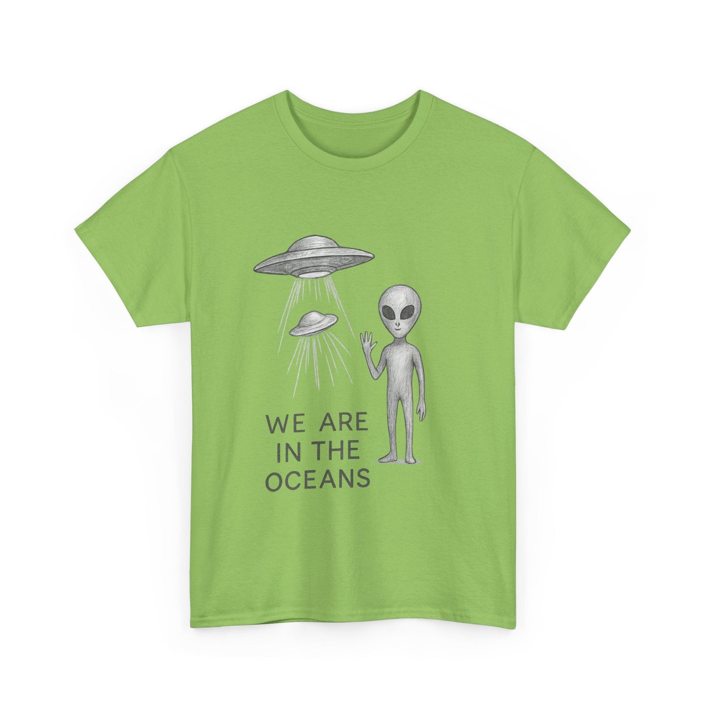 Unisex Alien Tee - Fun UFO Graphic Cotton T-Shirt, Gifts for Space Lovers, Comfortable Everyday Wear, Unique Sci - Fi Apparel - IconVexa