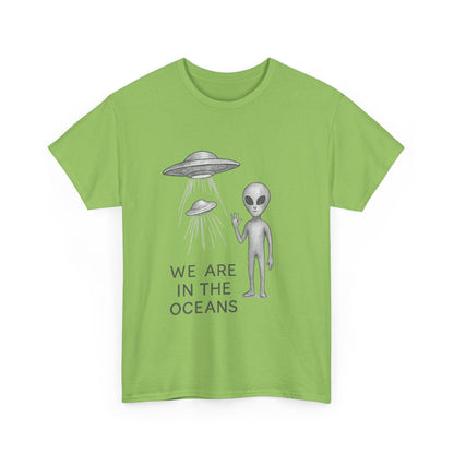 Unisex Alien Tee - Fun UFO Graphic Cotton T-Shirt, Gifts for Space Lovers, Comfortable Everyday Wear, Unique Sci - Fi Apparel - IconVexa