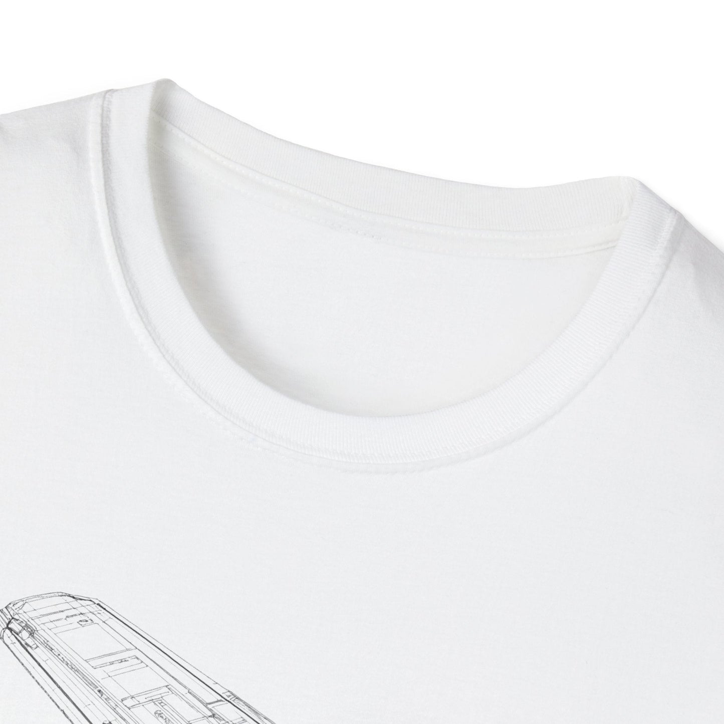 Futuristic Spaceship Graphic Tee - Unisex Softstyle T-Shirt, Space Lover Gift, Sci - Fi Shirt, Casual Everyday Wear, Galaxy Tee - IconVexa