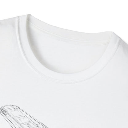 Futuristic Spaceship Graphic Tee - Unisex Softstyle T-Shirt, Space Lover Gift, Sci - Fi Shirt, Casual Everyday Wear, Galaxy Tee - IconVexa