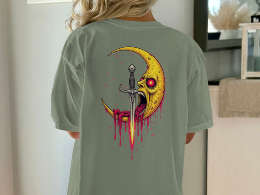 Horror-Themed Moon Dripping with Blood T-shirt product type
