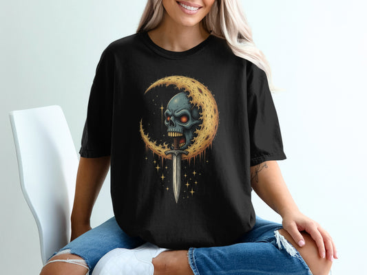 Skull Moon and Dagger Graphic Tee product