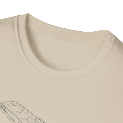 Futuristic Spaceship Graphic Tee - Unisex Softstyle T-Shirt, Space Lover Gift, Sci - Fi Shirt, Casual Everyday Wear, Galaxy Tee - IconVexa