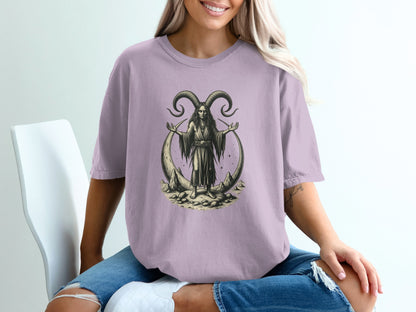 Mysterious Horned Figure Short Sleeve Graphic product type