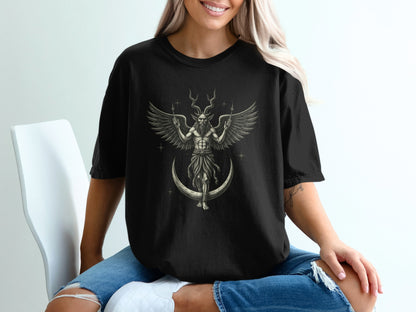 Mystical Winged Deity Graphic Printed Shirt product