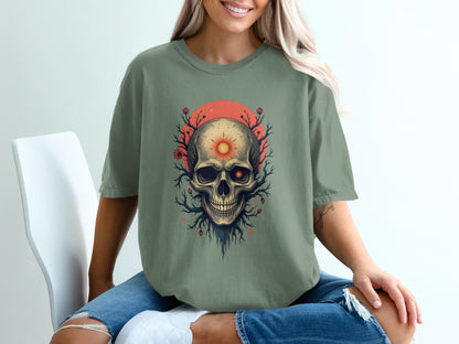 Skull with Sun and Roots Printed T-shirt product