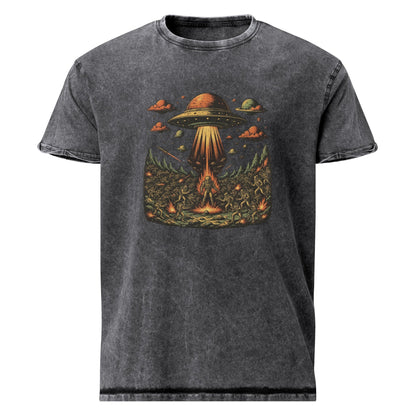 Alien Abduction Battle Tee | UFO Scene Graphic Shirt | Retro Sci - Fi Space Theme Apparel - IconVexa