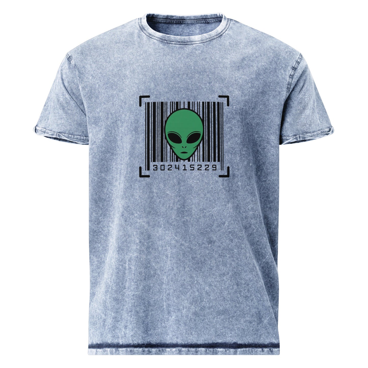 Alien Barcode Tee | Minimalist Sci - Fi Graphic Shirt | Cool UFO Streetwear for Geeks - IconVexa