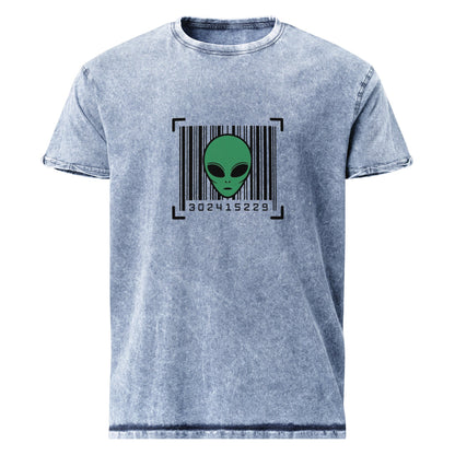 Alien Barcode Tee | Minimalist Sci - Fi Graphic Shirt | Cool UFO Streetwear for Geeks - IconVexa