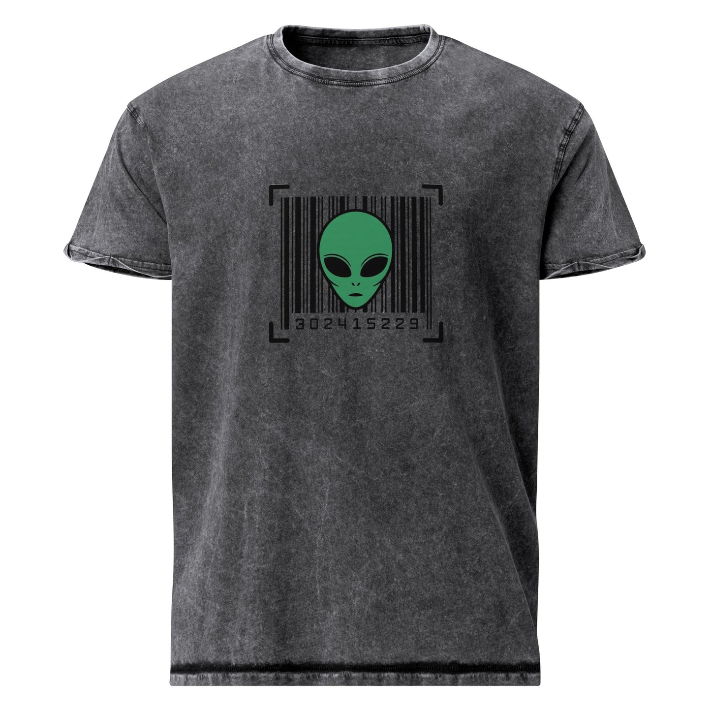 Alien Barcode Tee | Minimalist Sci - Fi Graphic Shirt | Cool UFO Streetwear for Geeks - IconVexa