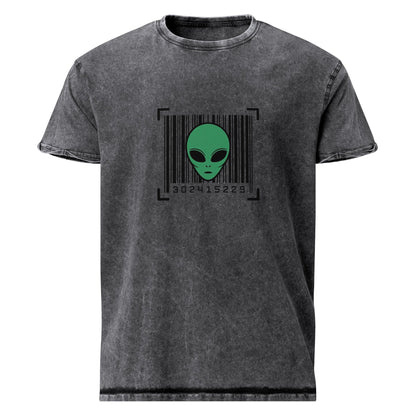 Alien Barcode Tee | Minimalist Sci - Fi Graphic Shirt | Cool UFO Streetwear for Geeks - IconVexa