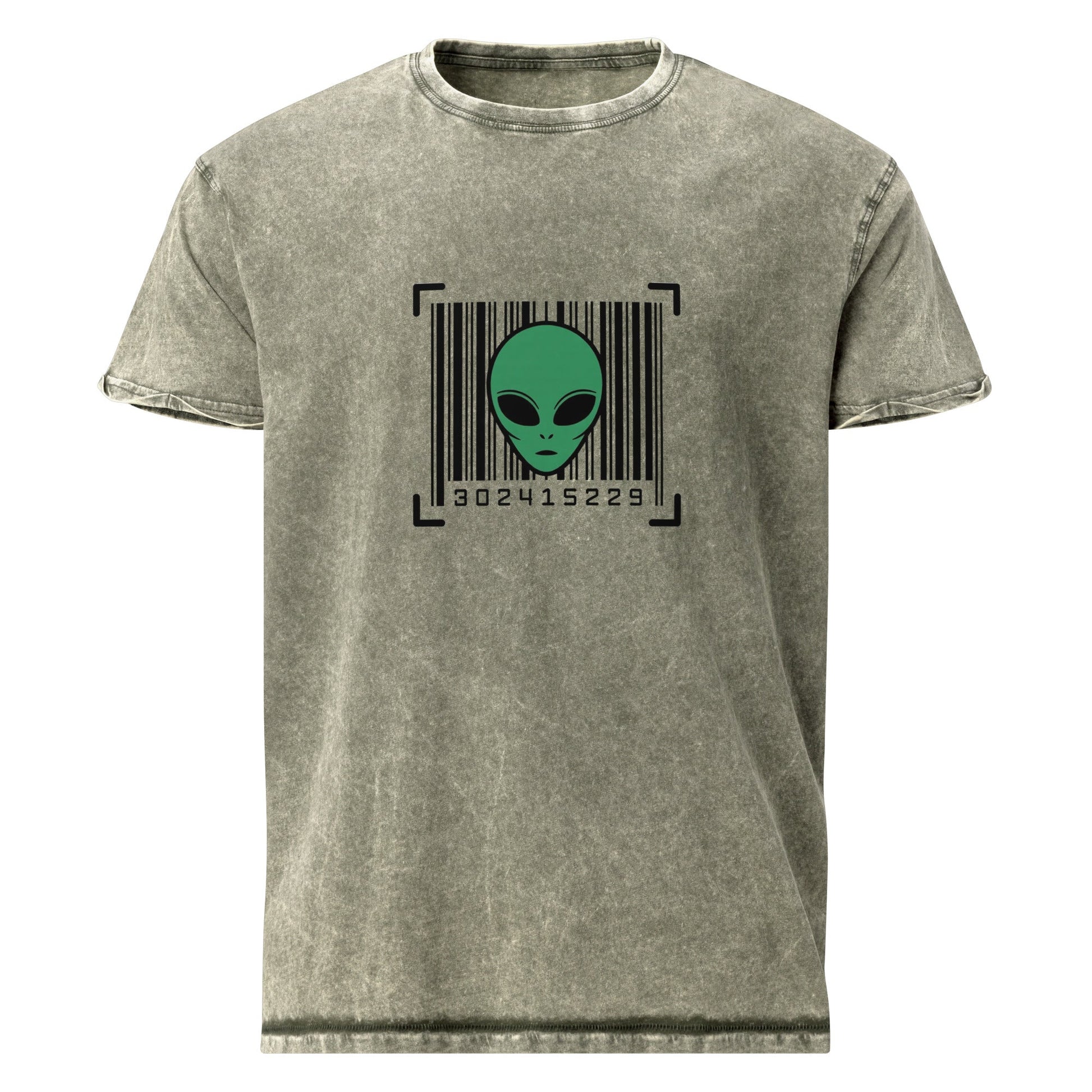 Alien Barcode Tee | Minimalist Sci - Fi Graphic Shirt | Cool UFO Streetwear for Geeks - IconVexa