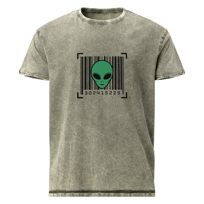 Alien Barcode Tee | Minimalist Sci - Fi Graphic Shirt | Cool UFO Streetwear for Geeks - IconVexa