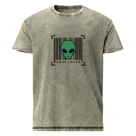 Alien Barcode Tee | Minimalist Sci - Fi Graphic Shirt | Cool UFO Streetwear for Geeks - IconVexa