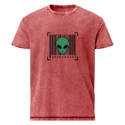 Alien Barcode Tee | Minimalist Sci - Fi Graphic Shirt | Cool UFO Streetwear for Geeks - IconVexa