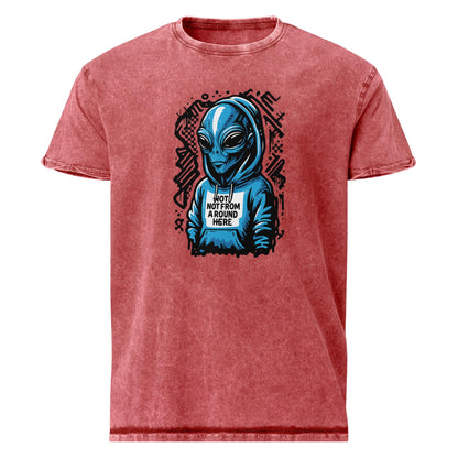 Alien Hoodie Tee | Not From Around Here Shirt | Cool Graphic Sci - Fi Streetwear - IconVexa