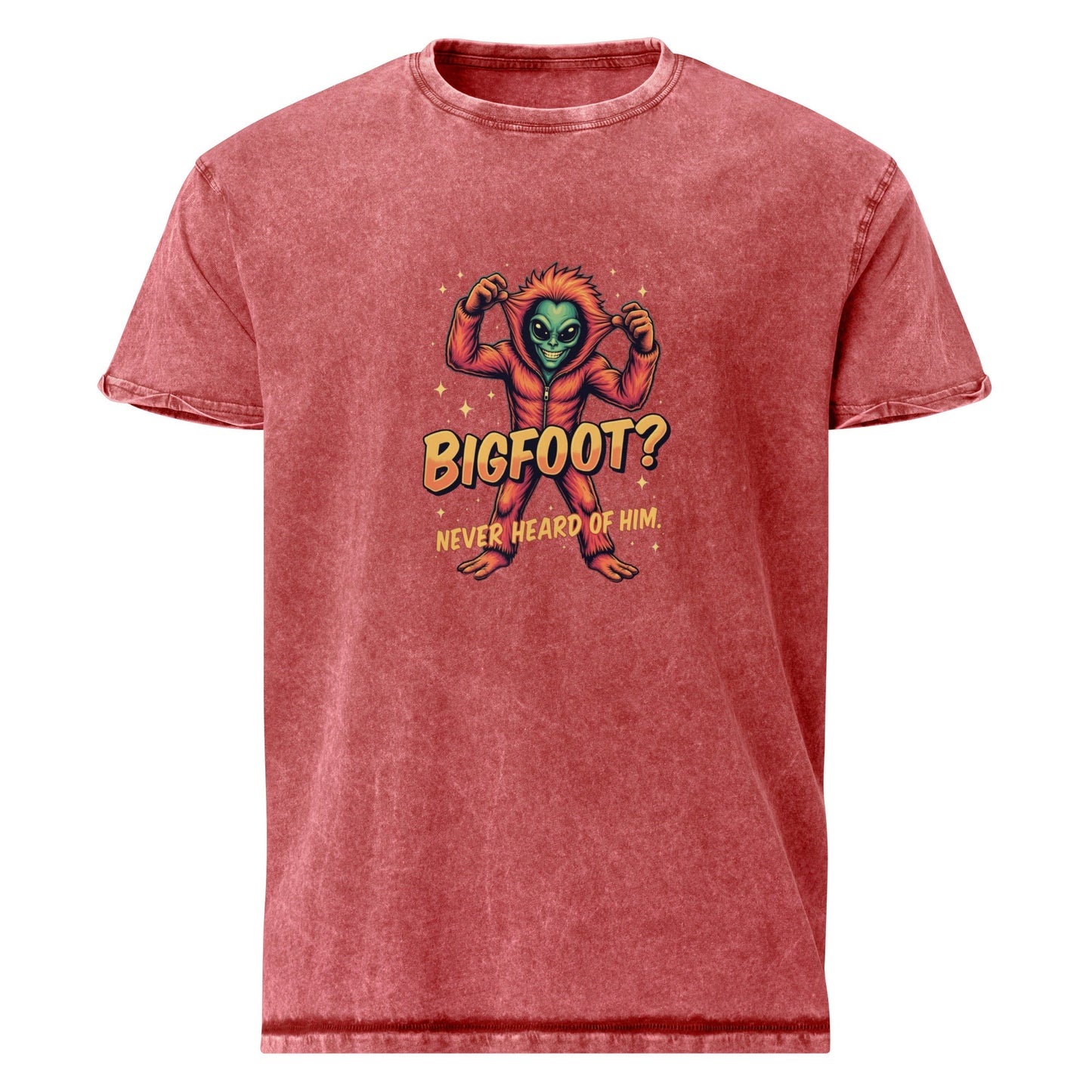Alien in Bigfoot Costume Shirt | Funny UFO Tee for Halloween | Quirky Sci - Fi Graphic Top - IconVexa