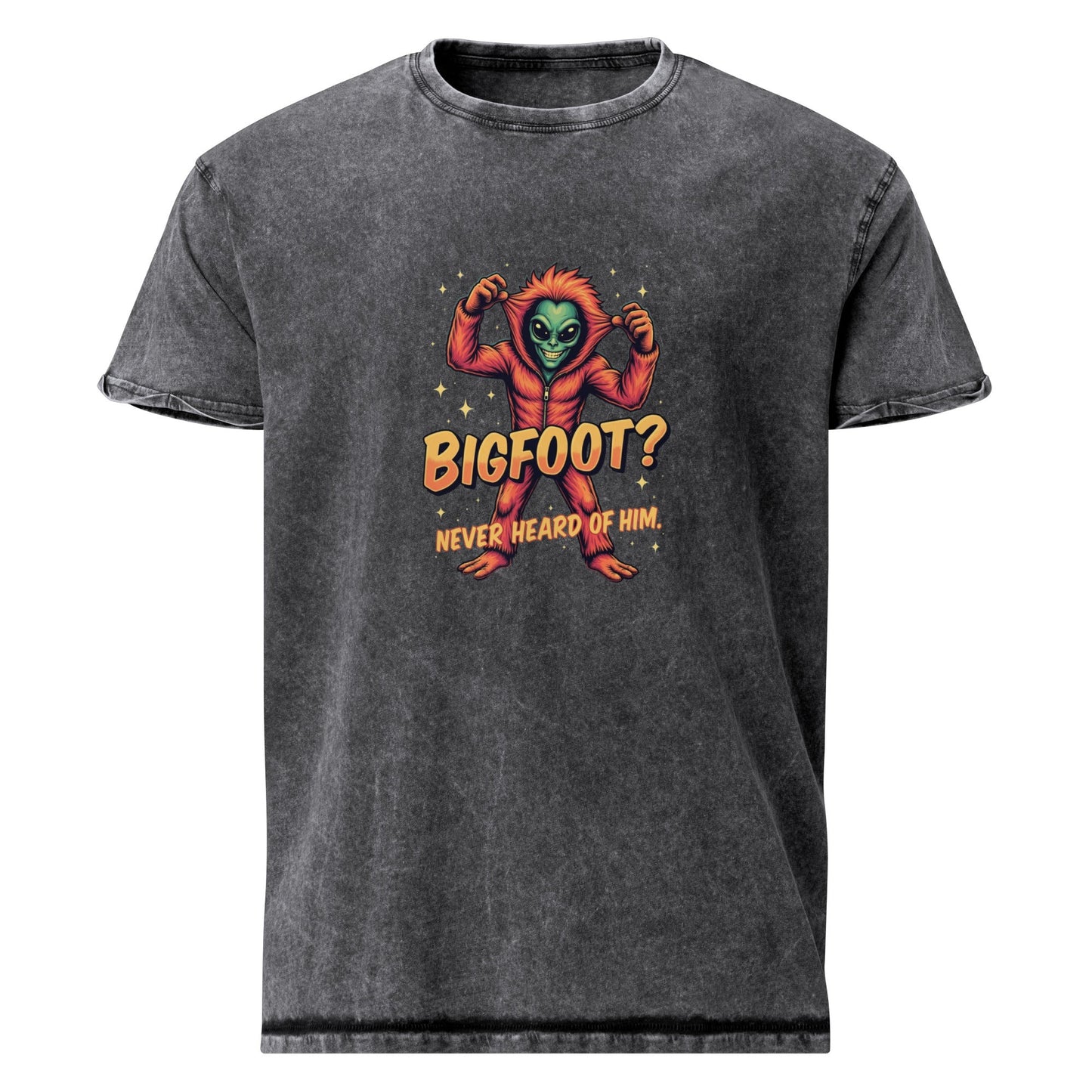 Alien in Bigfoot Costume Shirt | Funny UFO Tee for Halloween | Quirky Sci - Fi Graphic Top - IconVexa