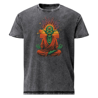 Alien Monk Rage Tee | Outer Space Meditation Shirt | Scifi Graphic T-Shirt - IconVexa