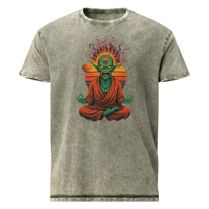 Alien Monk Rage Tee | Outer Space Meditation Shirt | Scifi Graphic T-Shirt - IconVexa