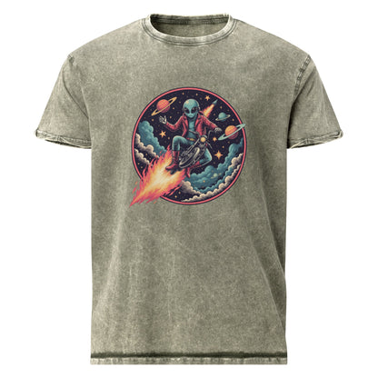 Alien Motorcycle T-Shirt | Retro Sci - Fi Space Tee | Cool Graphic Shirt for Geeks & Dreamers - IconVexa