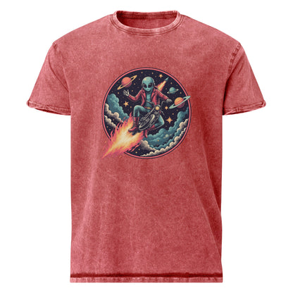Alien Motorcycle T-Shirt | Retro Sci - Fi Space Tee | Cool Graphic Shirt for Geeks & Dreamers - IconVexa
