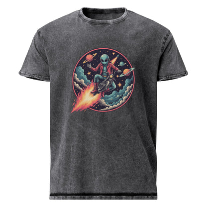 Alien Motorcycle T-Shirt | Retro Sci - Fi Space Tee | Cool Graphic Shirt for Geeks & Dreamers - IconVexa