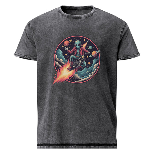 Alien Motorcycle T-Shirt | Retro Sci - Fi Space Tee | Cool Graphic Shirt for Geeks & Dreamers - IconVexa