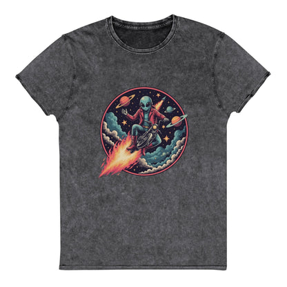 Alien Motorcycle T-Shirt | Retro Sci - Fi Space Tee | Cool Graphic Shirt for Geeks & Dreamers - IconVexa