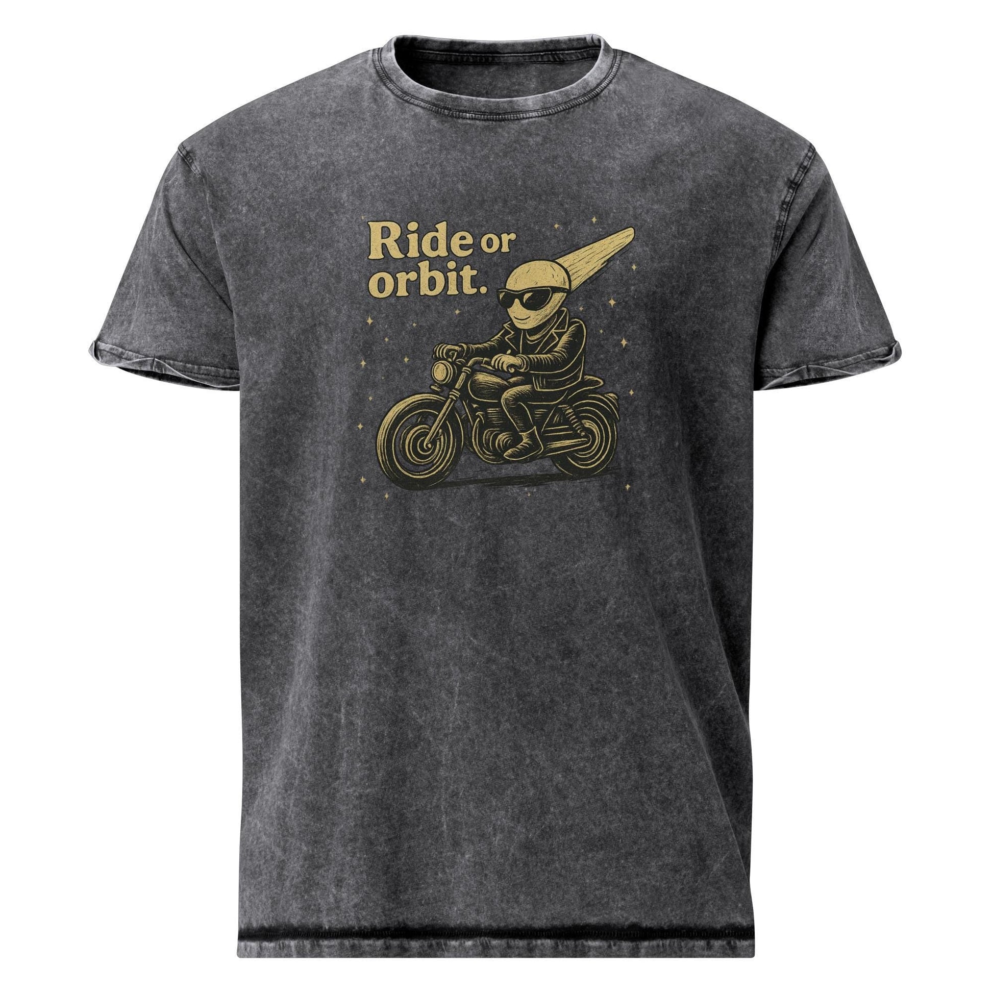 Alien Motorcycle Tee | Ride or Orbit Shirt | Space Theme Streetwear Graphic T-Shirt - IconVexa