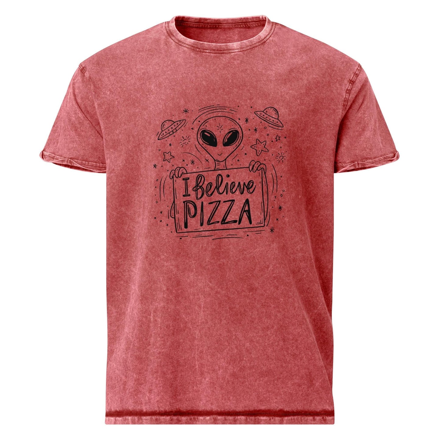 Alien Pizza Shirt | Funny UFO Foodie Tee | I Believe in Pizza Graphic T-Shirt - IconVexa