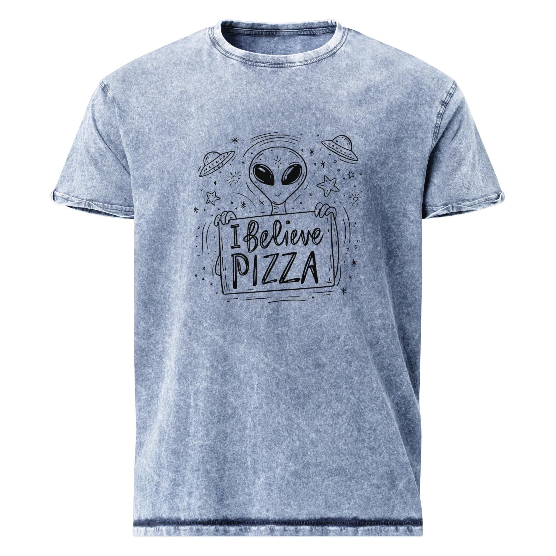 Alien Pizza Shirt | Funny UFO Foodie Tee | I Believe in Pizza Graphic T-Shirt - IconVexa
