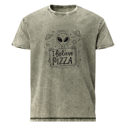 Alien Pizza Shirt | Funny UFO Foodie Tee | I Believe in Pizza Graphic T-Shirt - IconVexa