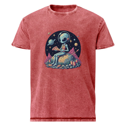 Alien Pizza Tee | Space Foodie Shirt | Retro UFO Graphic for Cosmic Streetwear - IconVexa