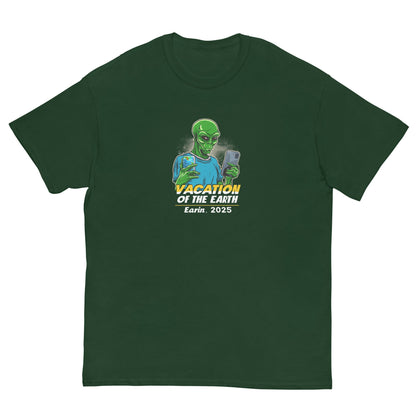 Alien Selfie Tee | Vacation on Earth 2025 Shirt | Funny Sci - Fi UFO Graphic T-Shirt - IconVexa