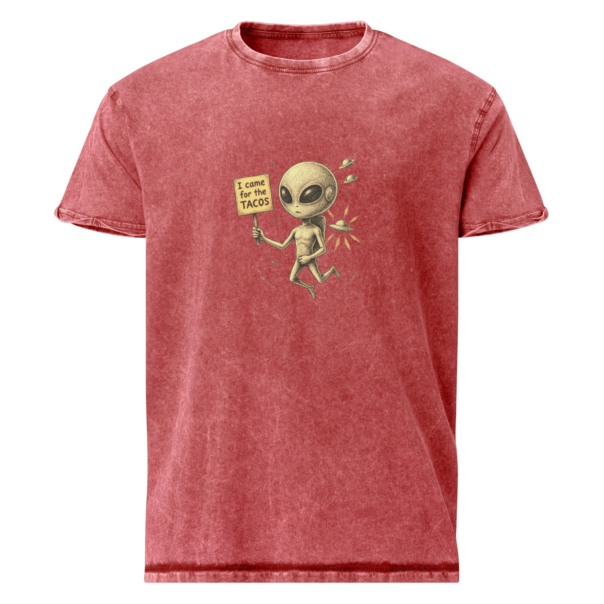 Alien Shirt Graphic | Funny Space Foodie Tee | I Came for the Tacos Statement Top - IconVexa