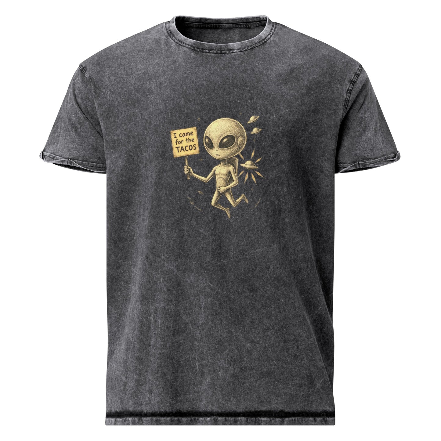 Alien Shirt Graphic | Funny Space Foodie Tee | I Came for the Tacos Statement Top - IconVexa